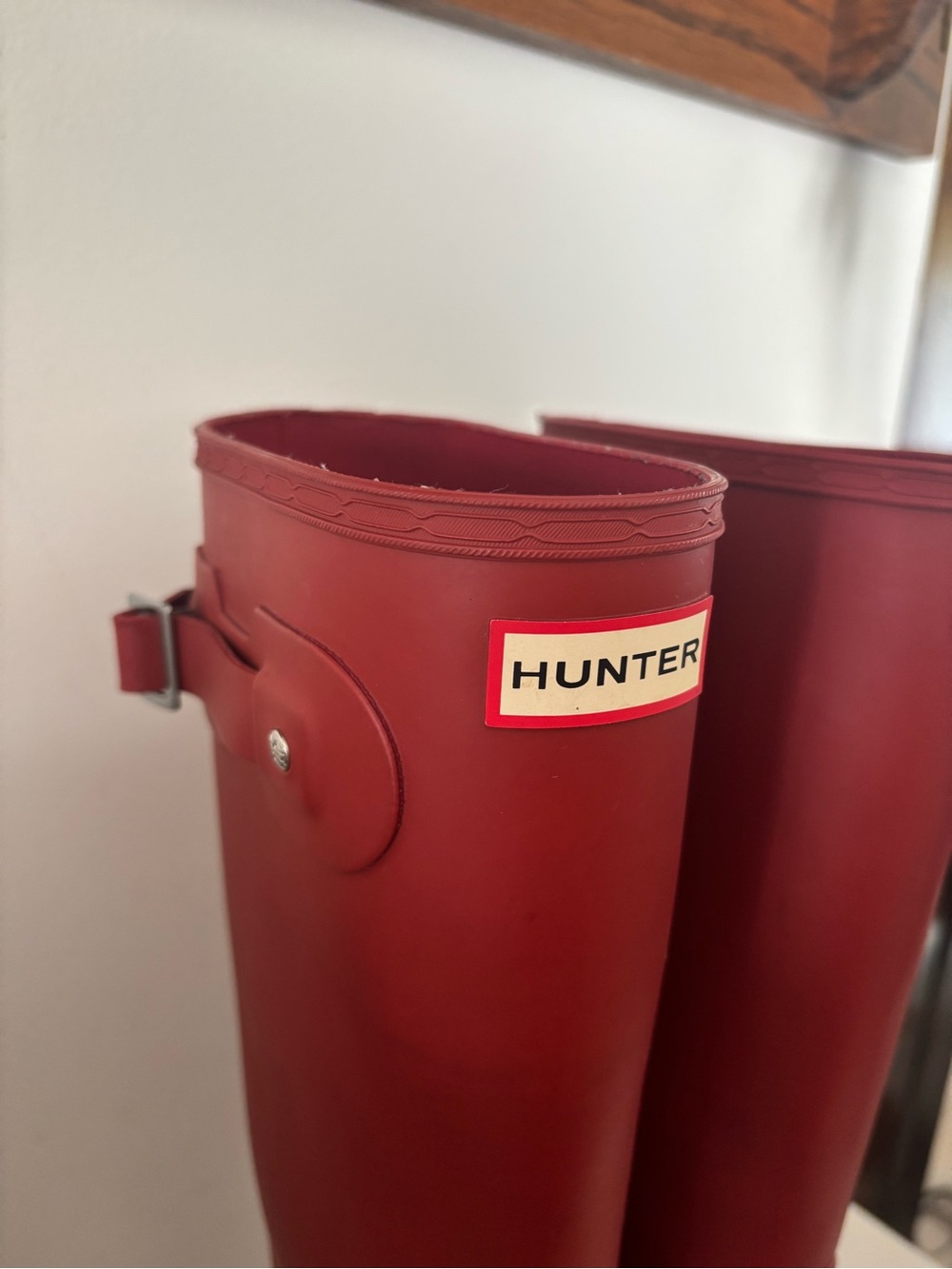 Hunter Women's Original Tall Rain Boots - Military Red Size 10 - Picture 4 of 9